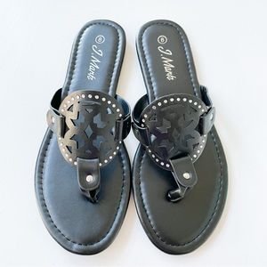 J. Mark Black Flip Flop Sandals PASSION-804